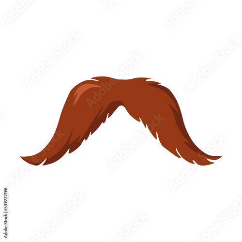 Cartoon Mexican traditional symbol. Flat vector illustration. Colorful male mustache. Culture, travel, Mexica concept