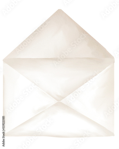 envelope isolated open watercolor 