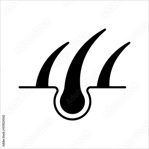 Simple skin and hair line icon. Symbol and sign vector illustration design on white background. EPS 10