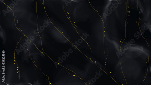 Golden Natural Marble Stone Pattern Background. Abstract Blac Ceramics Wall Tiles Wallpaper