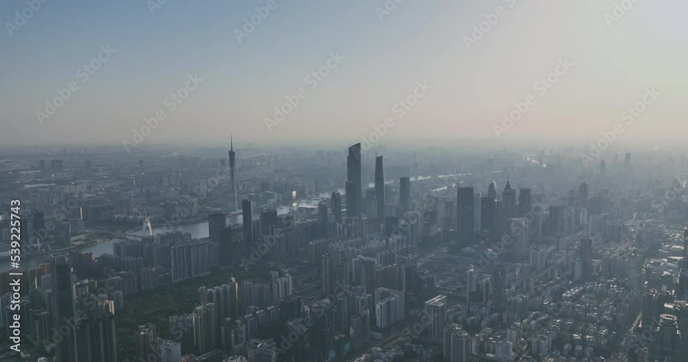 Aerial view of the center of Guangzhou, China Aerial view of the center of Guangzhou, China