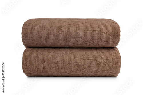 multi-colored Terry cotton bath towels, isolate on a white background