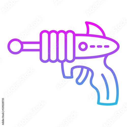 Space Gun Line Gradient Icon