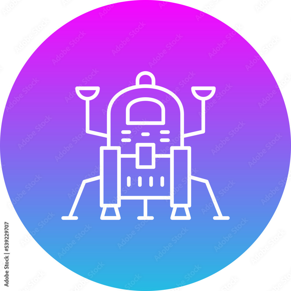 Obraz premium Lander Gradient Circle Line Inverted Icon