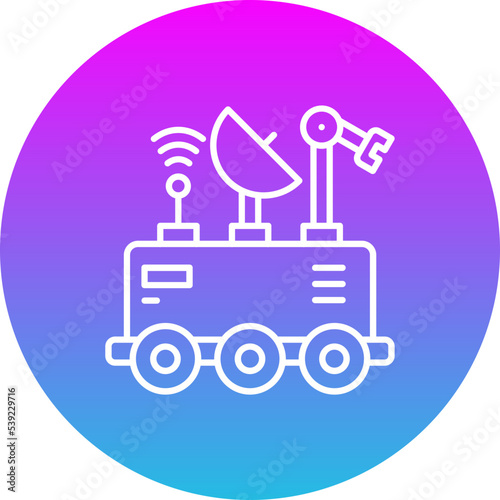 Mars Rover Gradient Circle Line Inverted Icon
