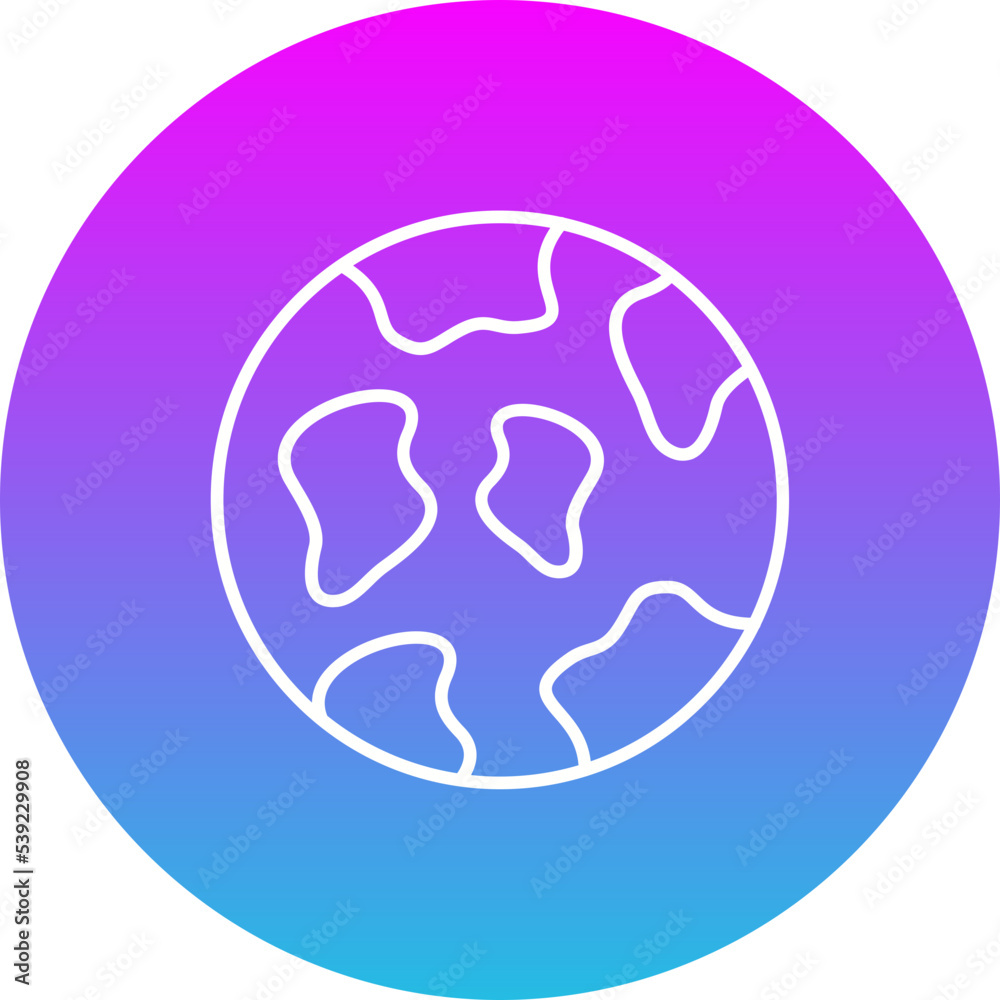 Earth Gradient Circle Line Inverted Icon Earth Gradient Circle Line Inverted Icon