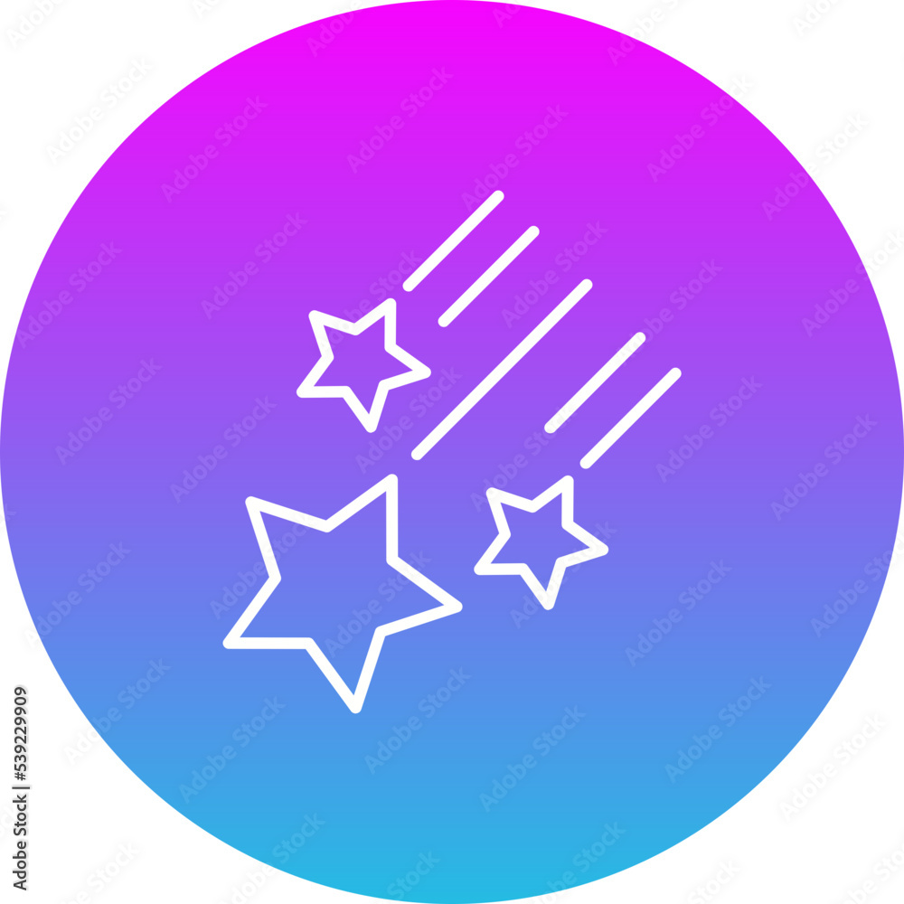 Shooting Stars Gradient Circle Line Inverted Icon Shooting Stars Gradient Circle Line Inverted Icon