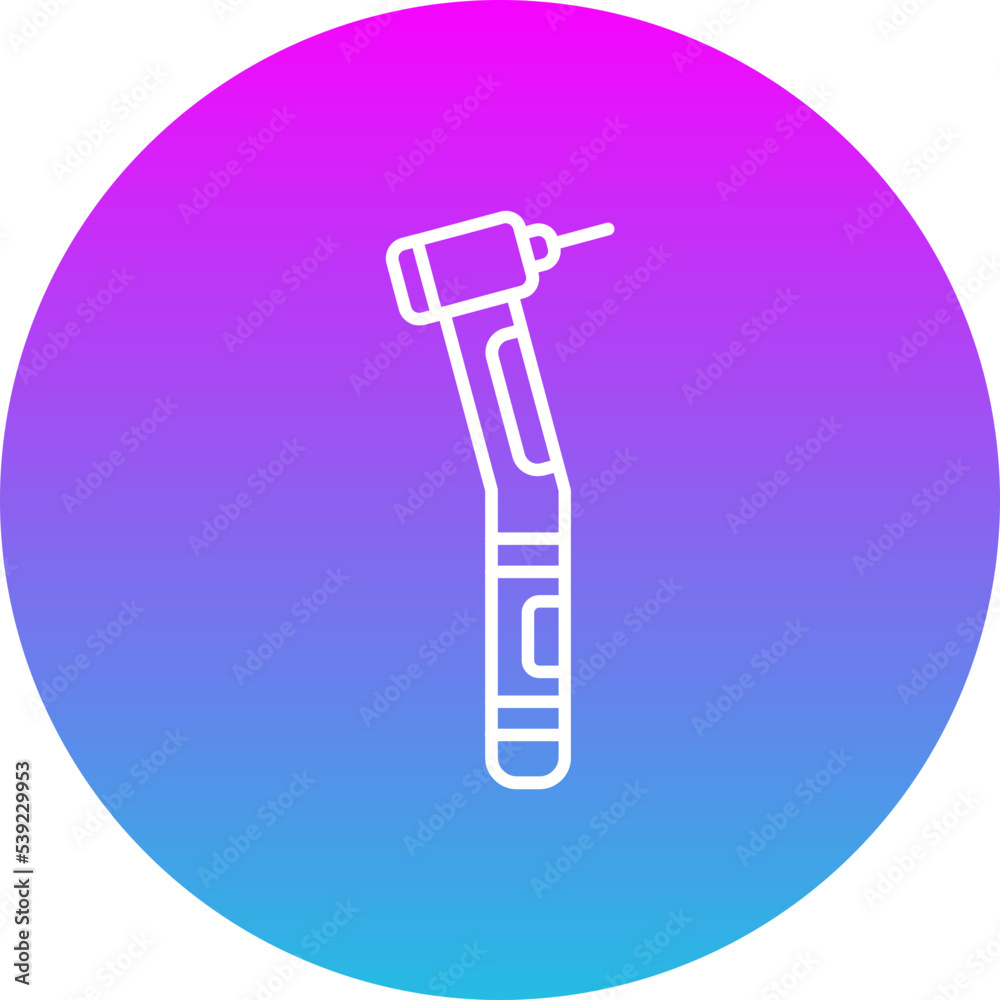Dental Drill Gradient Circle Line Inverted Icon Dental Drill Gradient Circle Line Inverted Icon