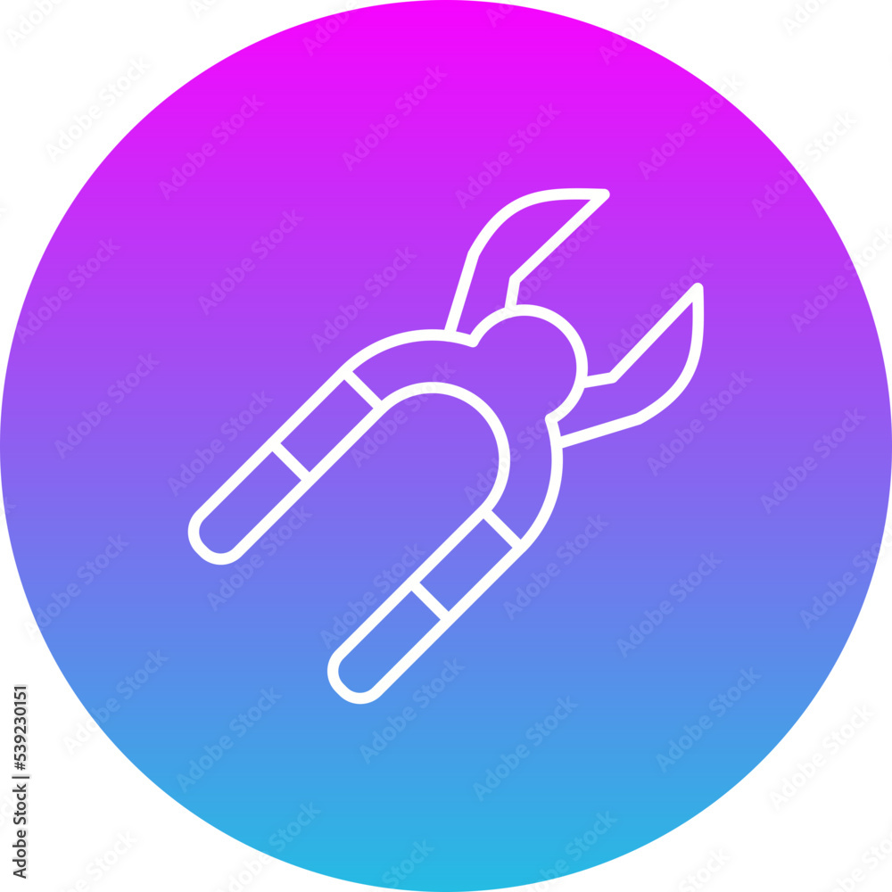 Tooth Pliers Gradient Circle Line Inverted Icon Tooth Pliers Gradient Circle Line Inverted Icon