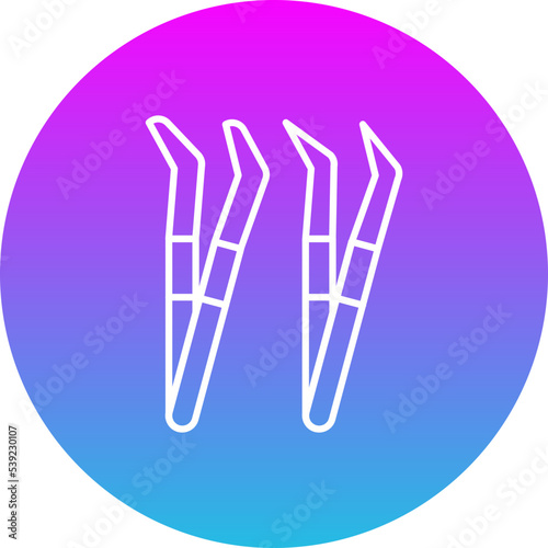Tweezers Gradient Circle Line Inverted Icon
