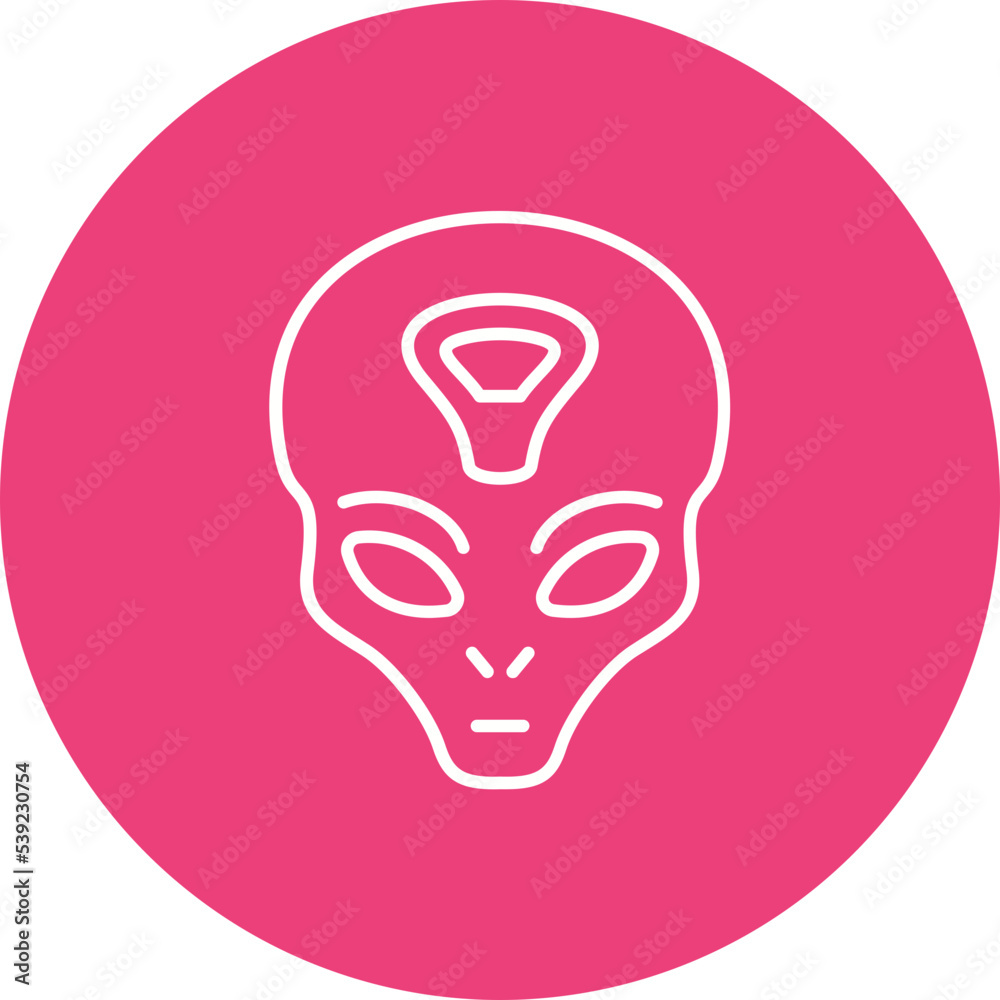 Alien Multicolor Circle Line Inverted Icon Alien Multicolor Circle Line Inverted Icon