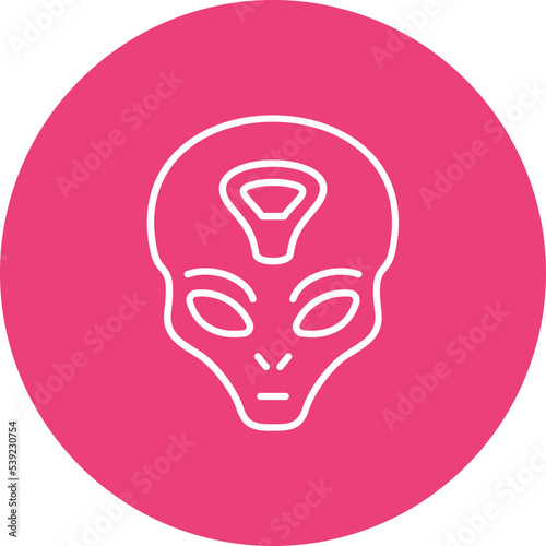 Alien Multicolor Circle Line Inverted Icon