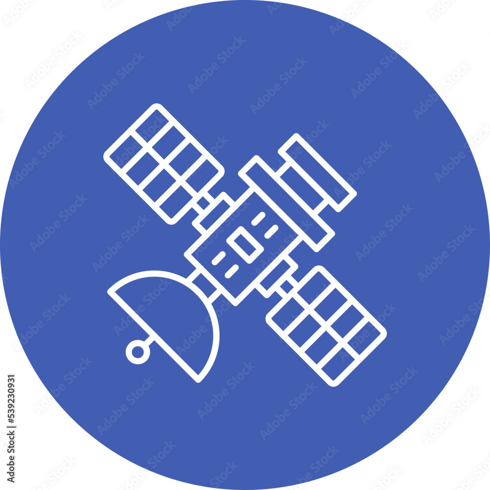 Satellite Multicolor Circle Line Inverted Icon Satellite Multicolor Circle Line Inverted Icon