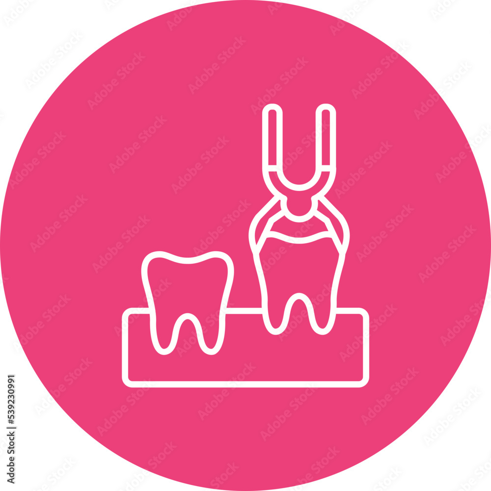 Obraz premium Tooth Extraction Multicolor Circle Line Inverted Icon