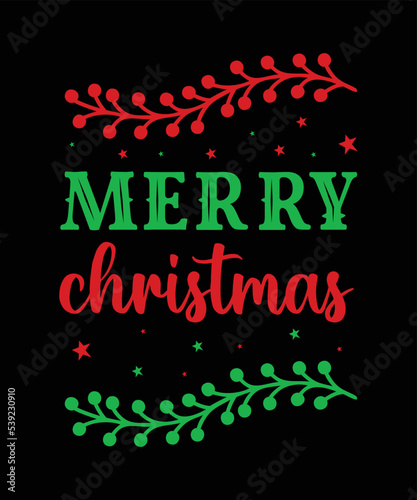 Merry Christmas calligraphy hand lettering isolated on white. Christmas, Happy New Year and winter holidays typography poster. Easy to edit vector template for greeting card, poster, banner, postcard.