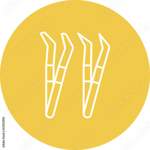 Tweezers Multicolor Circle Line Inverted Icon