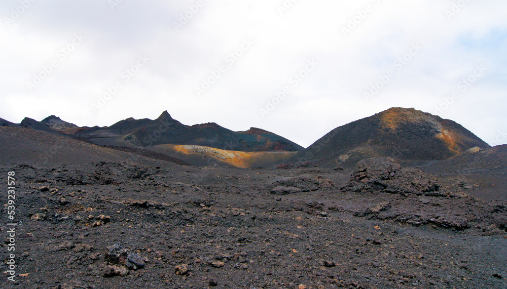 Moonscape of the Chico Volcano on Isabela Island in the Galapagos Archipelago - Ecuador