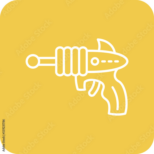 Space Gun Multicolor Round Corner Line Inverted Icon