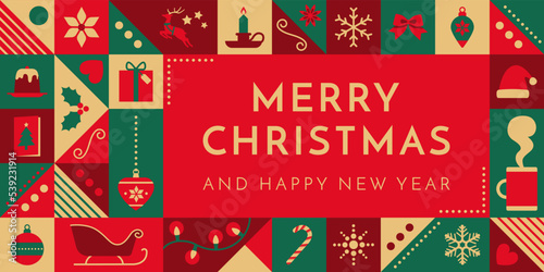 Merry Christmas and Happy New Year banner
