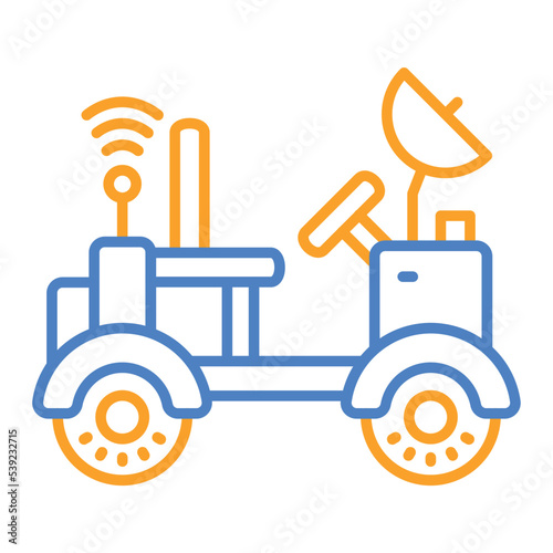 Moon Rover Blue And Orange Line Icon