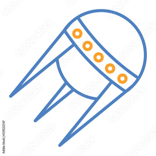 Sputnik Blue And Orange Line Icon