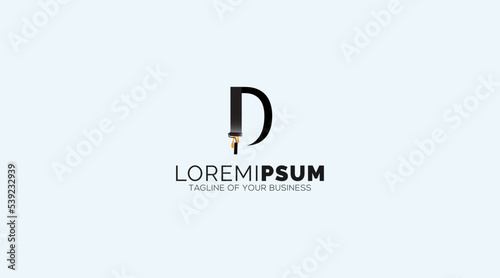 Vector abstract letter D Paint logo design concept