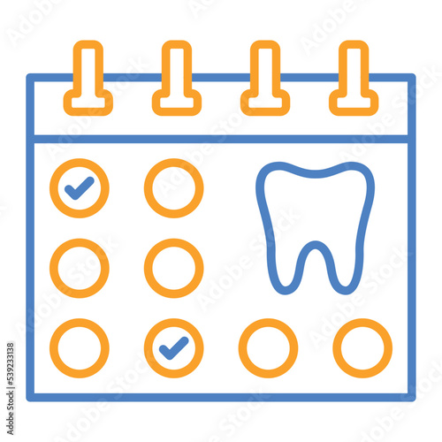 Appointment Blue And Orange Line Icon