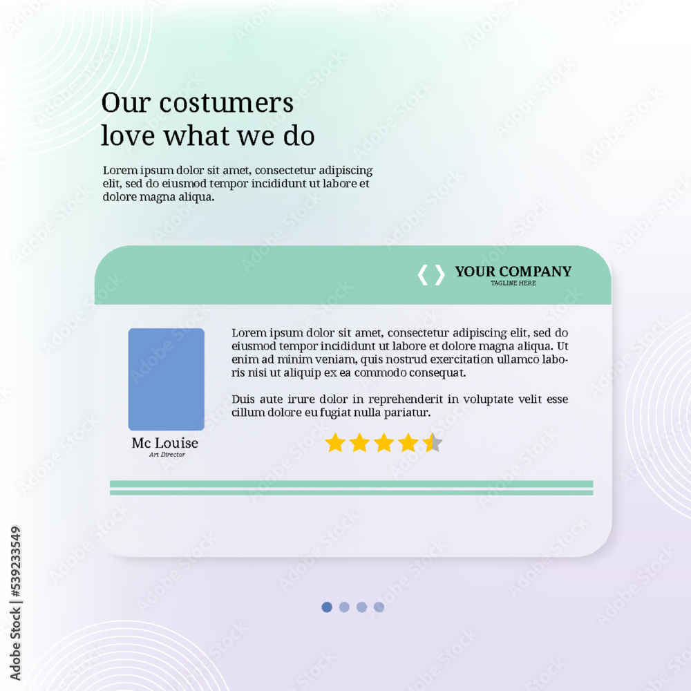 Obraz premium Creative web testimonial concept