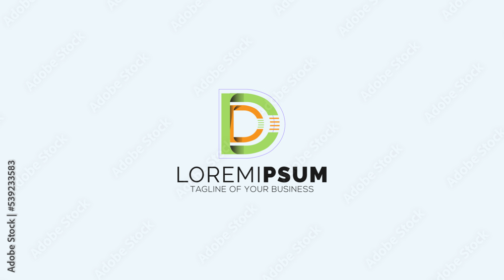 Gradient D Letter creative logo inspiration, simple initial logo vector