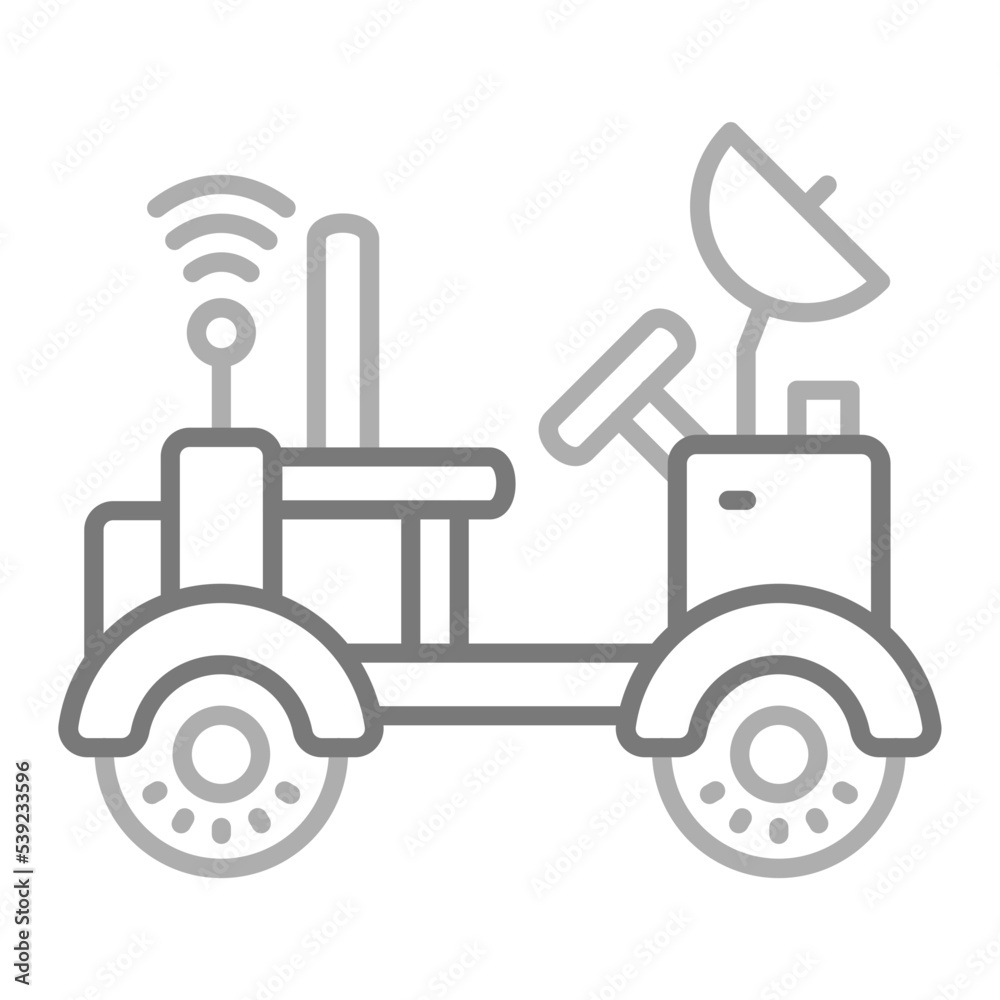 Moon Rover Greyscale Line Icon Moon Rover Greyscale Line Icon