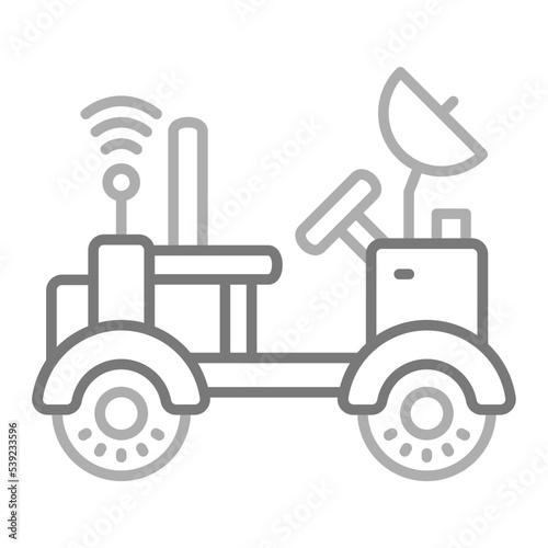 Moon Rover Greyscale Line Icon