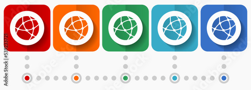 Social network vector icons, infographic template, set of flat design internet symbols