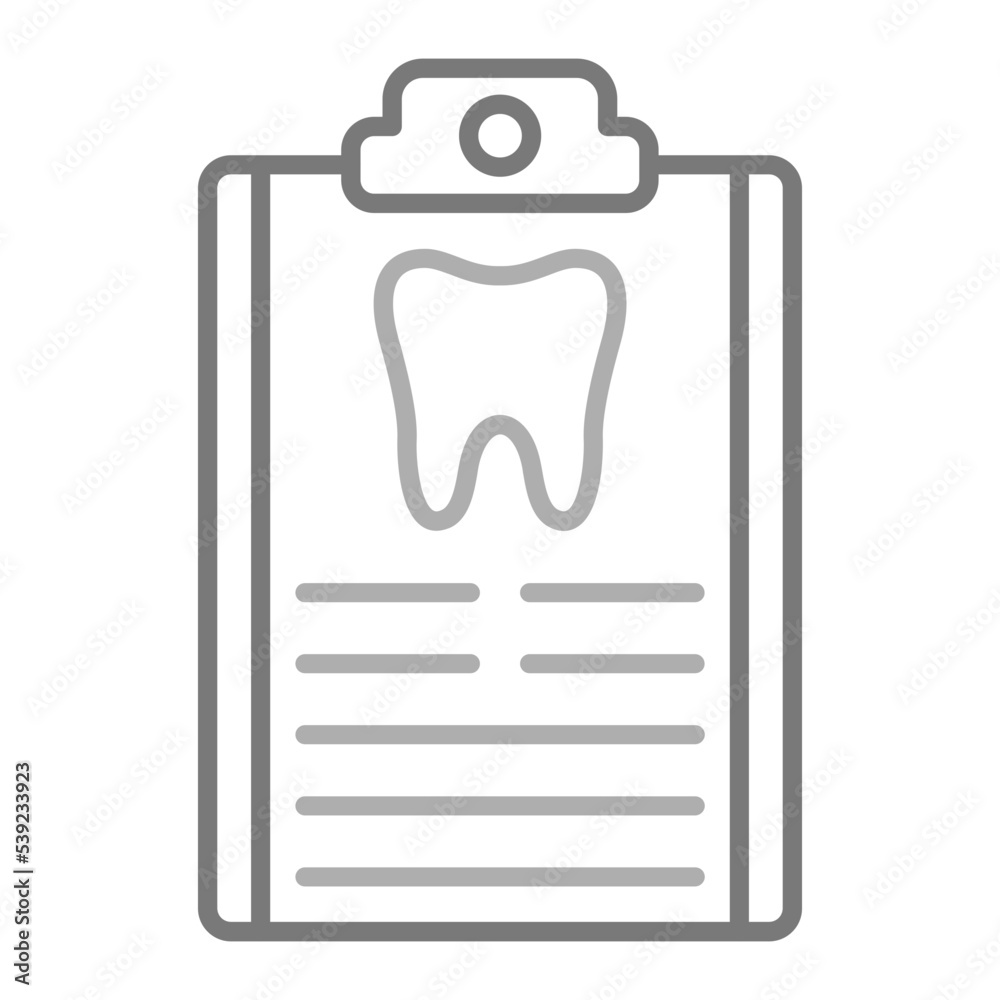 Fototapeta premium Dental Record Greyscale Line Icon