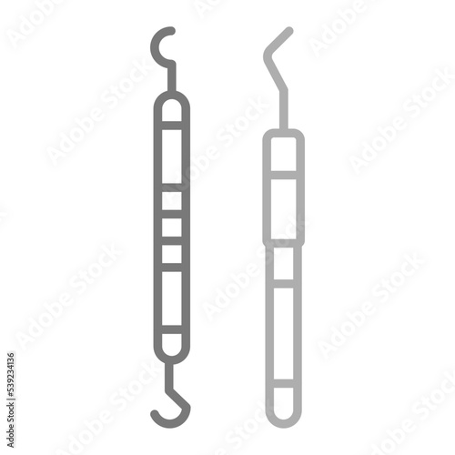Dental Probe Greyscale Line Icon
