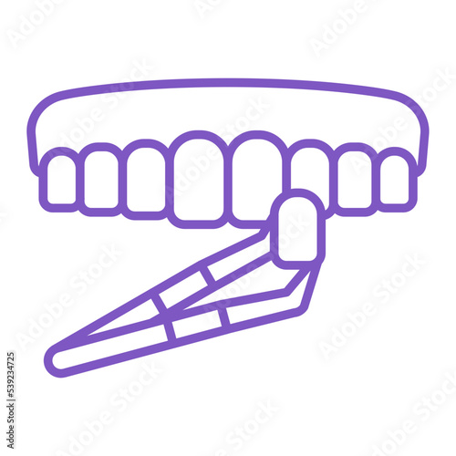 Dental Veneer Multicolor Line Icon