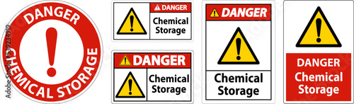 Danger Chemical Storage Symbol Sign On White Background