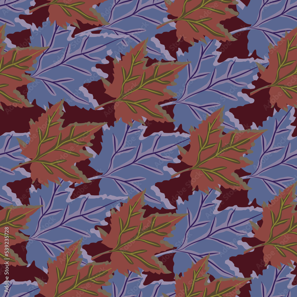 Abstract oak leaves seamless pattern. Maple foliage backdrop. Abstract oak leaves seamless pattern. Maple foliage backdrop.