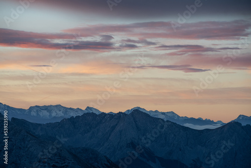 sunrise mountain range