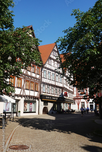Old street in Bad Urach, Baden-Wuerttemberg, Germany 