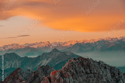 sunrise mountain range
