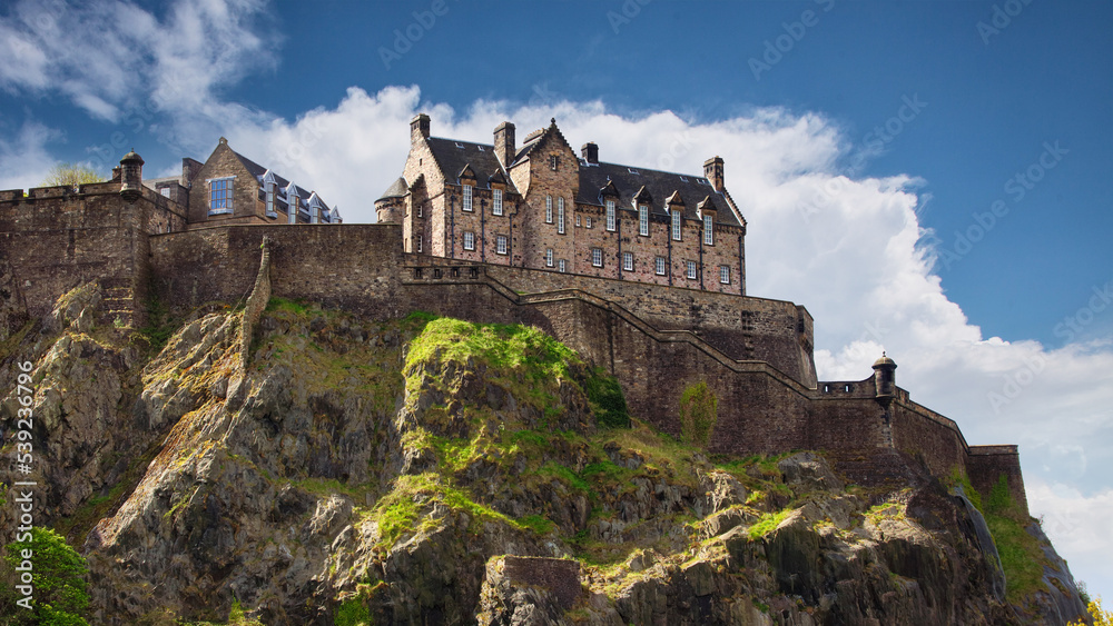 Scotland - Edinburgh Castle with green garden