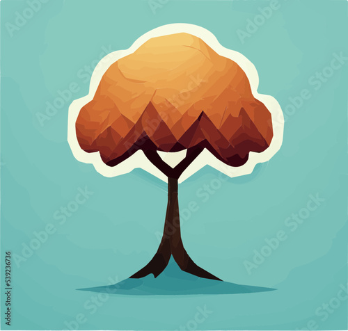 bohdi and samanea saman tree with leaves green yellow orange water colouring vector 