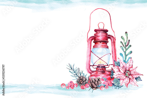 Schilderij op canvas Elements for christmas watercolor