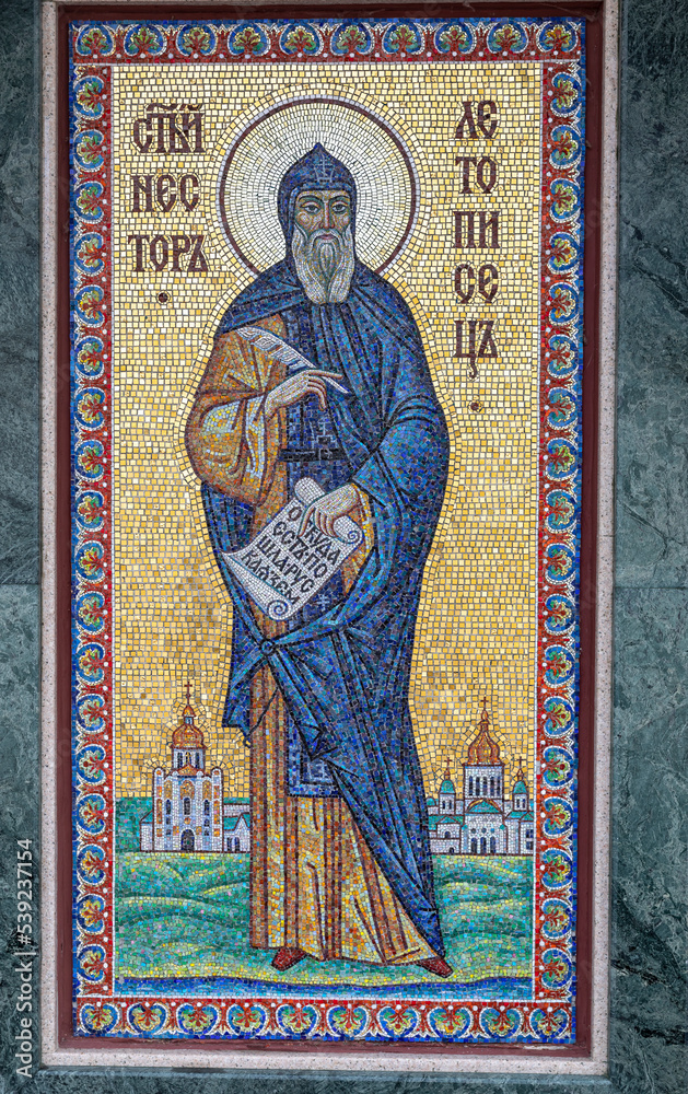 St. Nestor the Chronicler. Mosaic