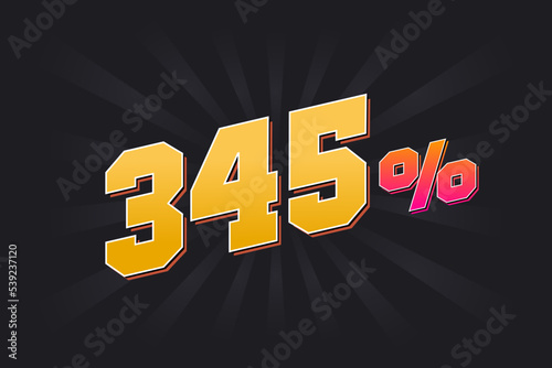 Foto 345% discount banner with dark background and yellow text