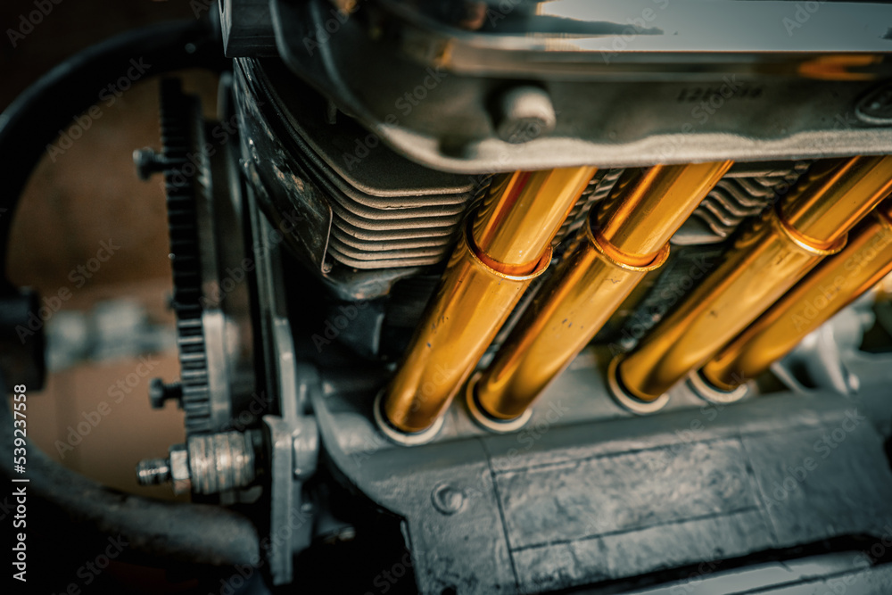 Copper pipes on engine assembly Copper pipes on engine assembly