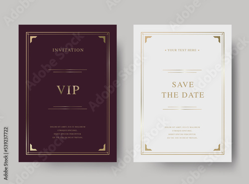 Luxury vintage golden vector invitation card template 