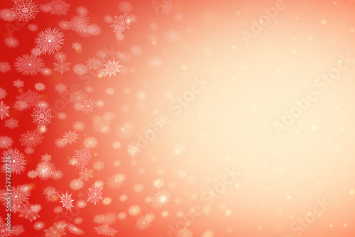 Christmas winter abstract background with snowflakes, bokeh lights and a place for text. Christmas background