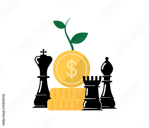 Chess pieces symbol business strategy concept. editable vector.

