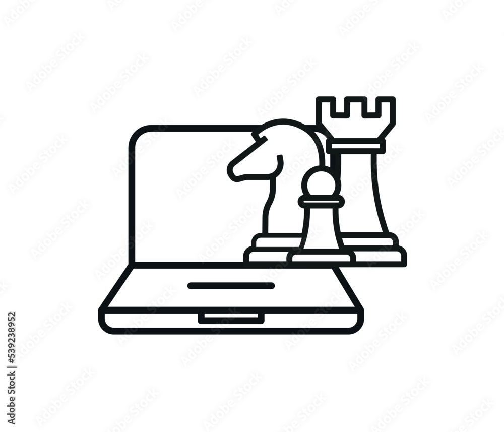 Strategy, icon. online chess game. editable vector.
